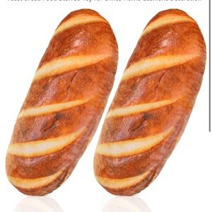 2 Pieces 16 Inch 3D Simulation Bread Pillows, Bread Plush Pillow